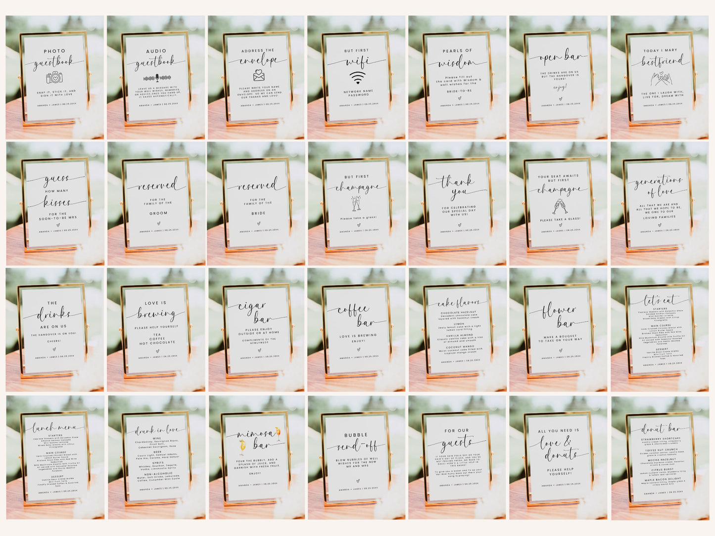 100+ Wedding Sign Templates | Editable Canva Wedding Signs Bundle