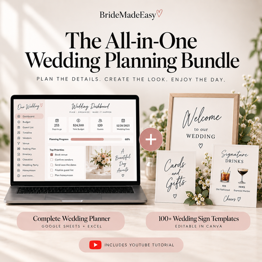 The All-in-One Wedding Planning Bundle | Planner & 100+ Wedding Signs