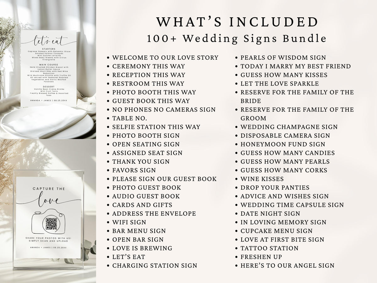 The All-in-One Wedding Planning Bundle | Planner & 100+ Wedding Signs