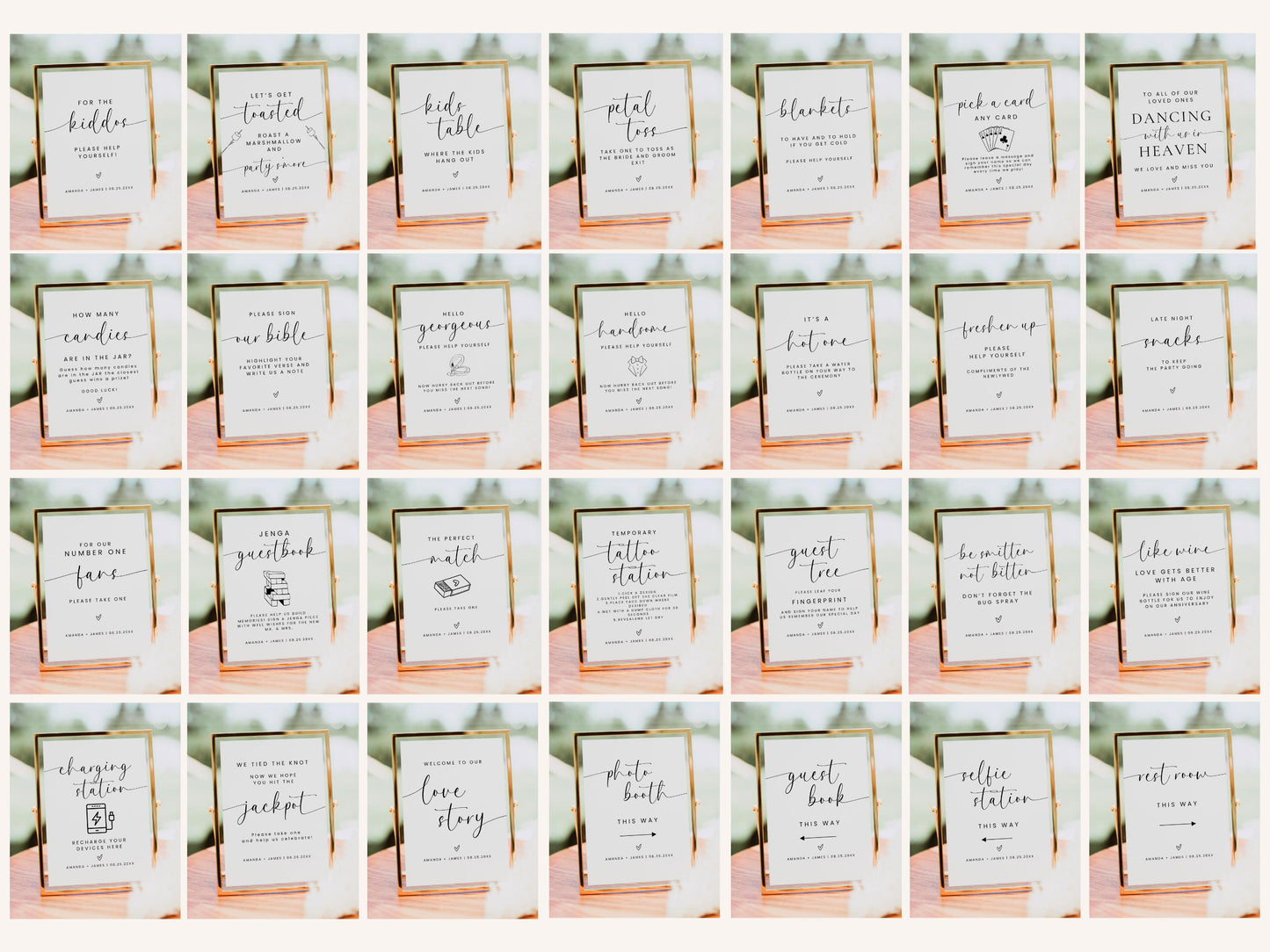 100+ Wedding Sign Templates | Editable Canva Wedding Signs Bundle