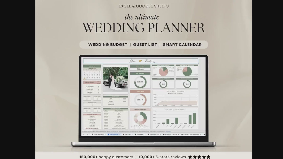 WEDDING PLANNER , GUEST LIST , SMART CALENDAR